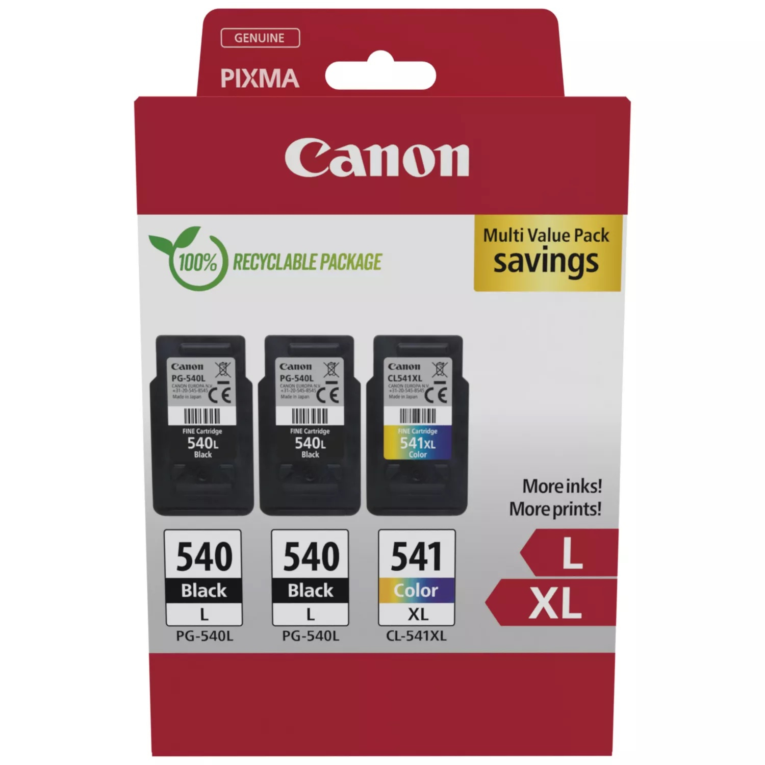Canon Tinte PG-540L/CL-541XL 5224B017 3er Multipack (2xBK/Color)