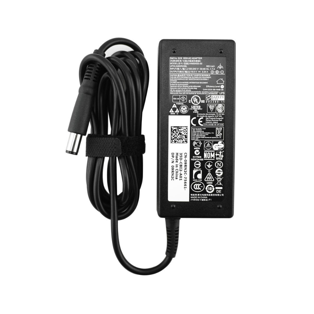 Dell AC Adapter, 65W, 19.5V, 3  Pin, 7.4mm, C6 Power Cord