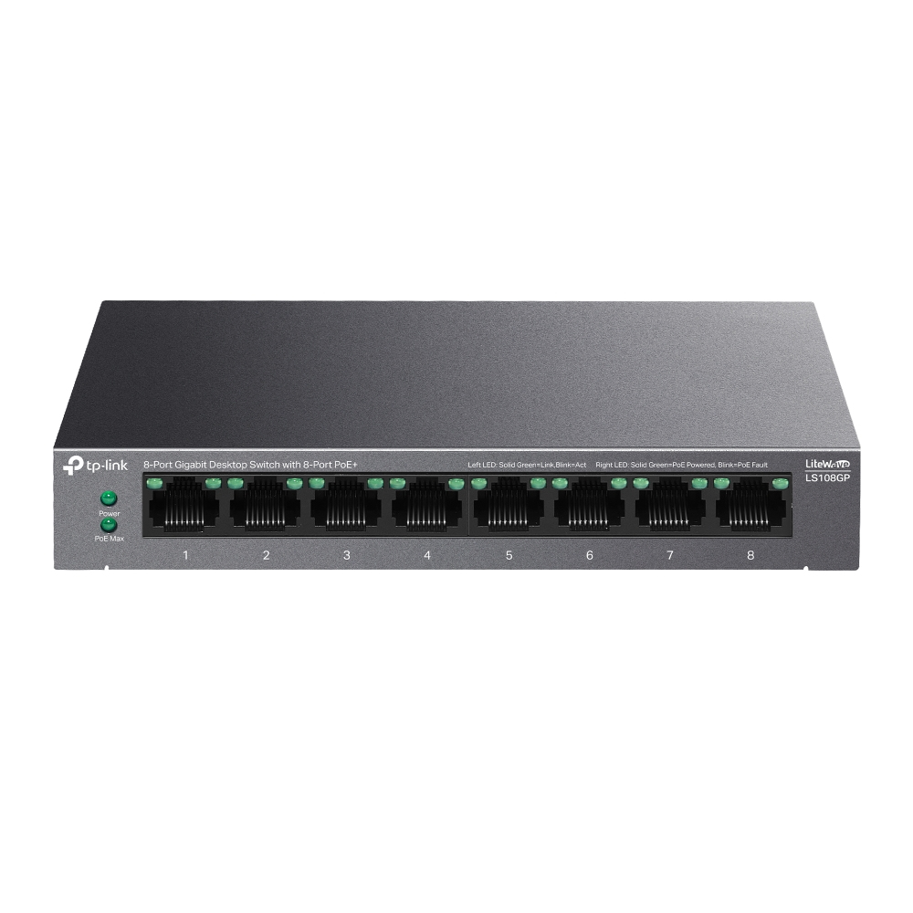 TP-Link LiteWave LS108GP V1 Switch 8-porte Gigabit Ethernet PoE+