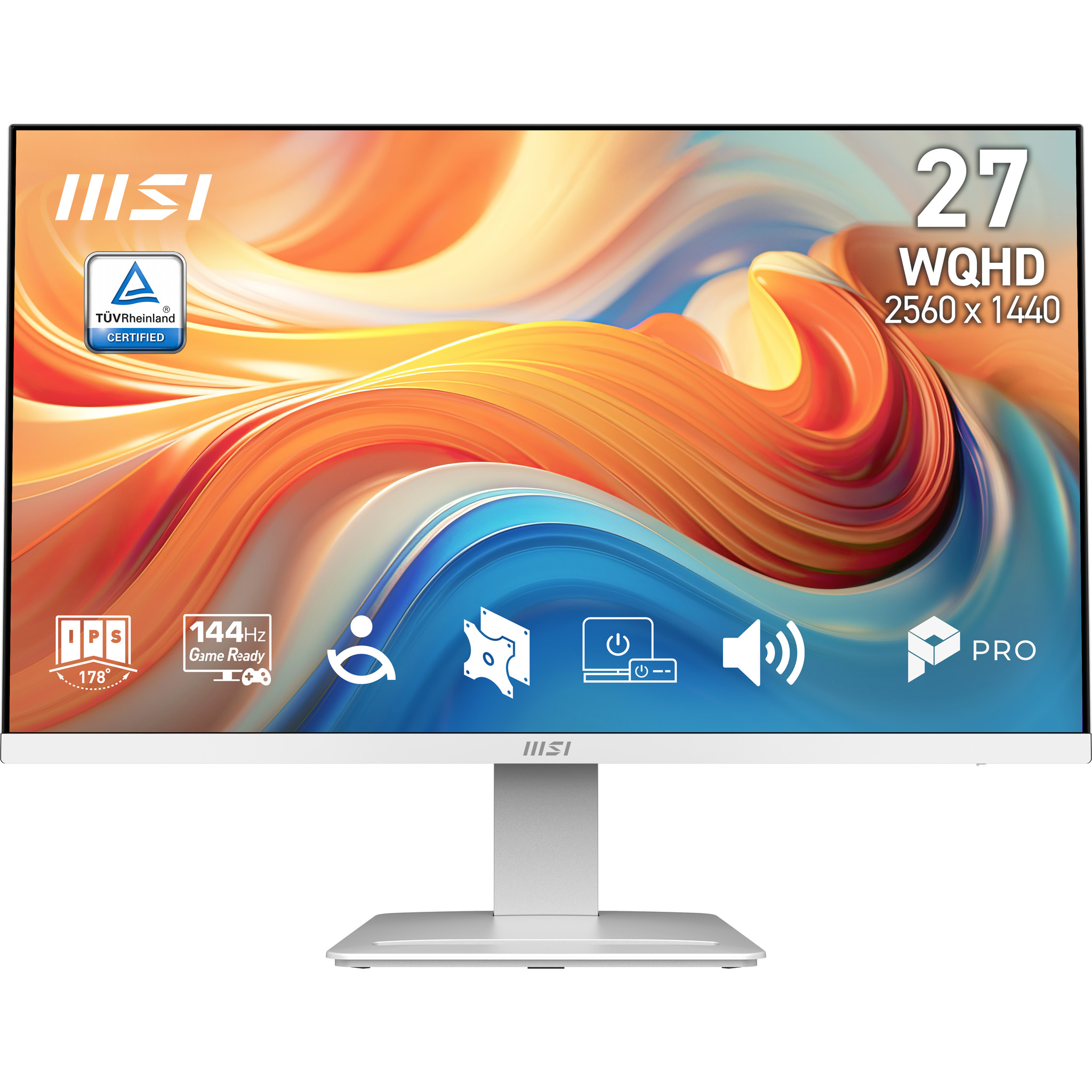 68,6 cm (27") 2560 x 1440 Pixel MSI 9S6-3PE2CH-021 16:9 Wide Quad HD IPS 4 ms 144 Hz HDR DisplayPort HDMI VESA Speaker