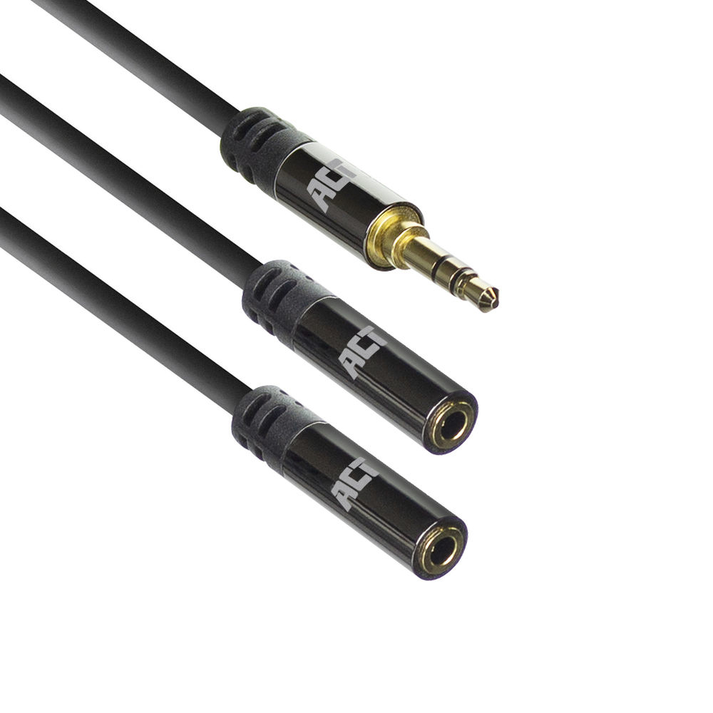 0.15 meters High Quality audio splitter cable 3.5 mm jack male - 2x female