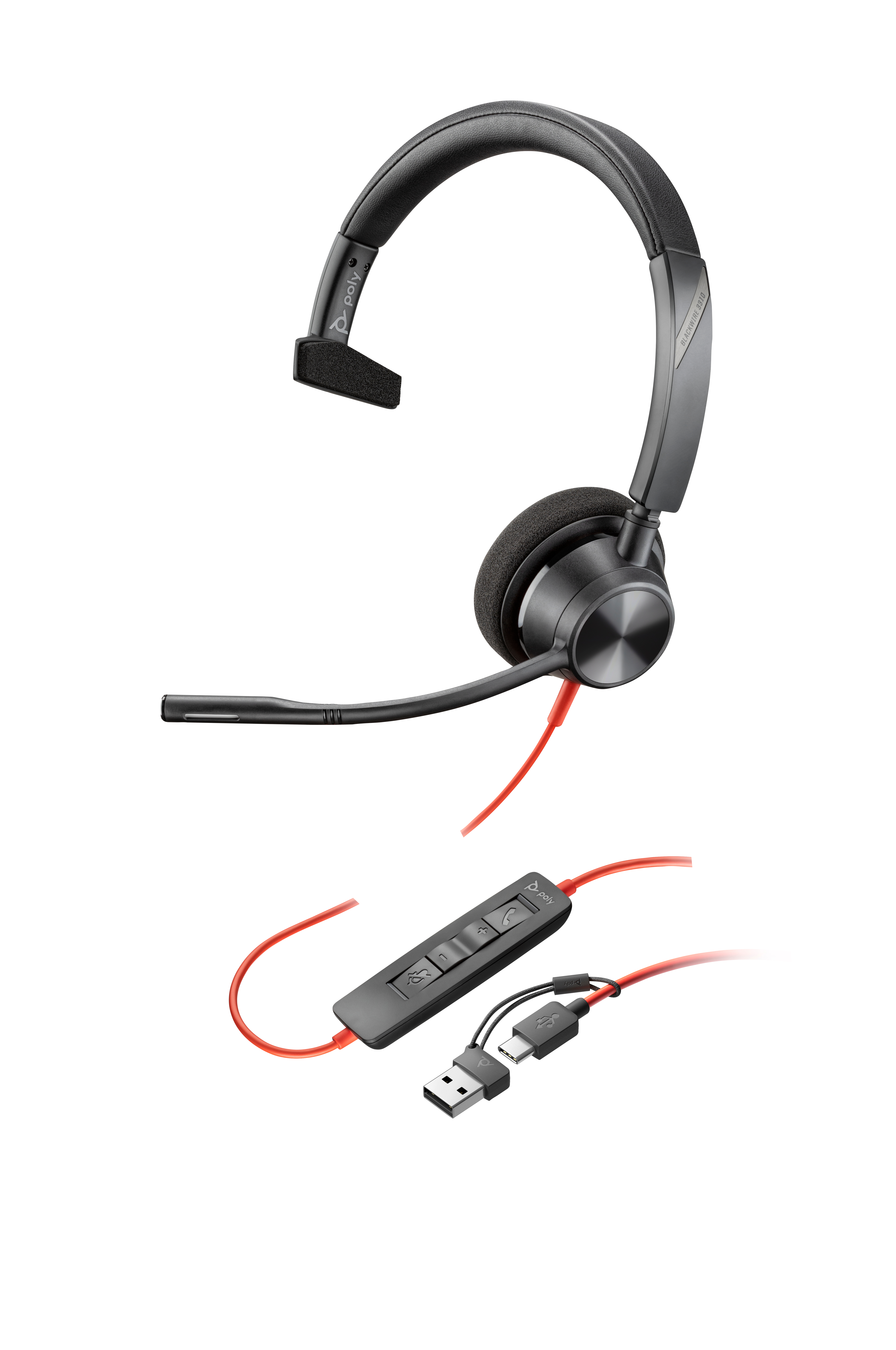 HP Poly Headset Blackwire C3310 Mono USB-C/A