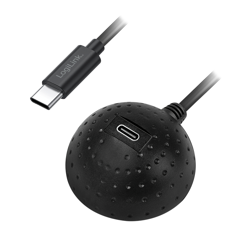 USB 3.2 Gen1 Type-C cable, C/M to C/F, docking ball, 5 Gbps, black, 1.5 m