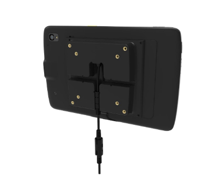 Zebra VESA Mount adapter. VESA (75/100). power supply connector. order separately power supply. DC cable.
