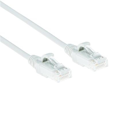 White 0.25 meter LSZH U/UTP CAT6 datacenter slimline patch cable snagless with RJ45 connectors