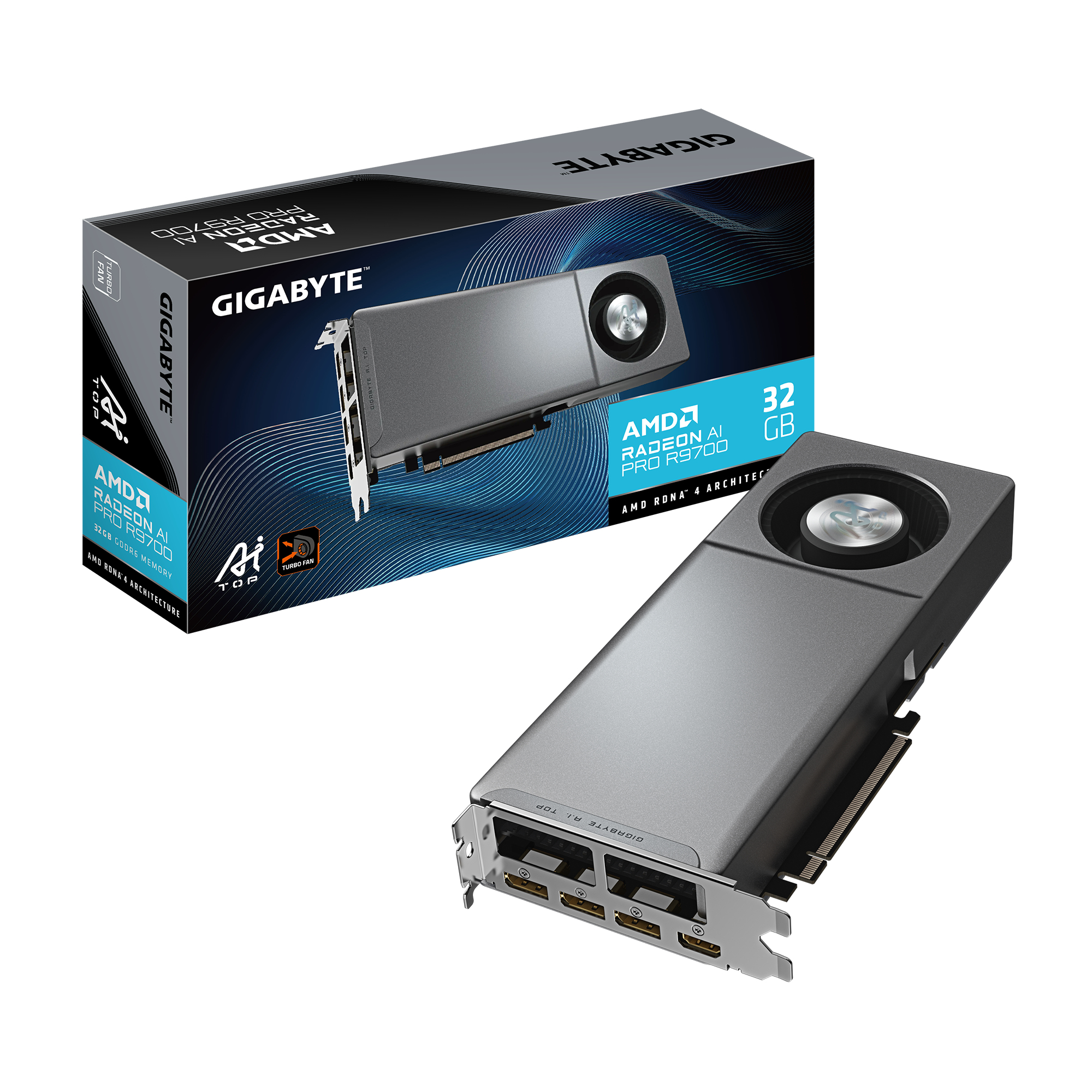 AI PRO R9700 32GB Gigabyte Radeon Turbo Fan GDDR6
