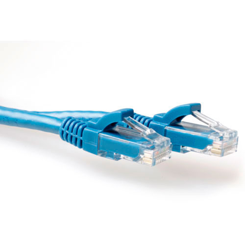 Blue 0.25 meter U/UTP CAT6A patch cable snagless with RJ45 connectors