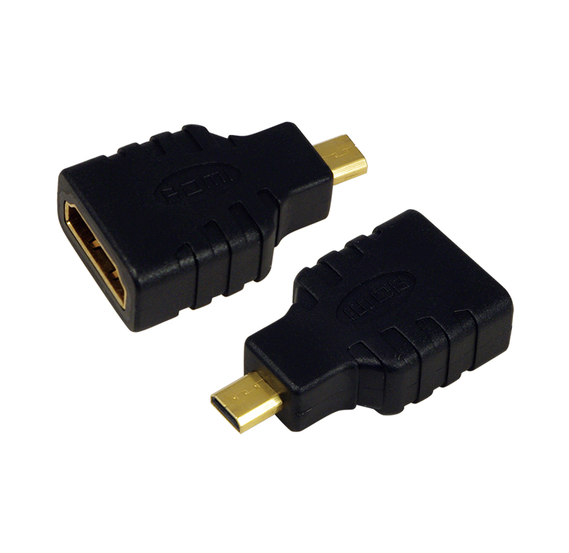 LogiLink HDMI adapter, Micro-D/M to A/F, 4K/30 Hz, black