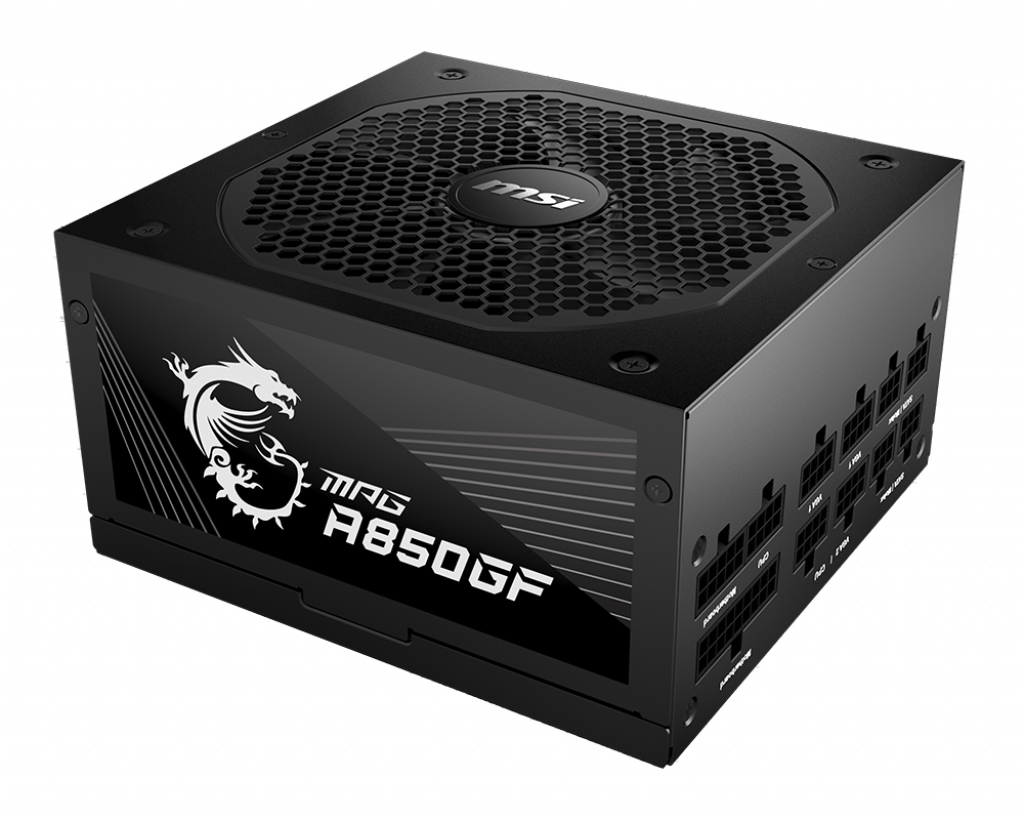 MSI MPG A850GF Strømforsyning - 850 Watt - 140 mm - 80 Plus Gold certified