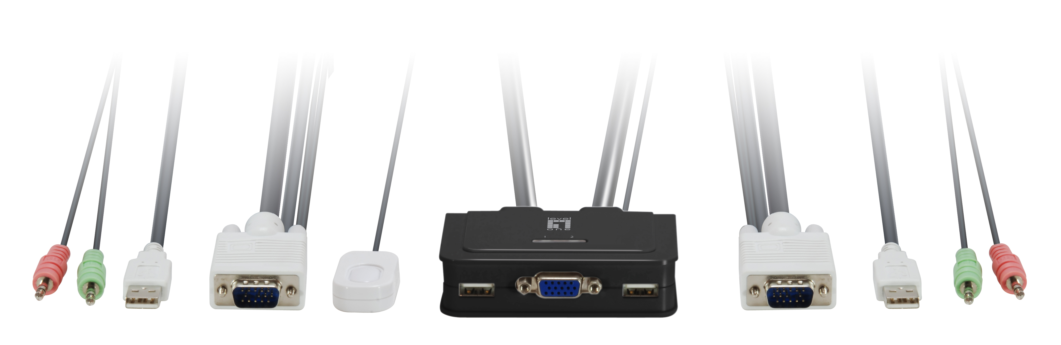 KVM Switch USB 2x Level One Audio
