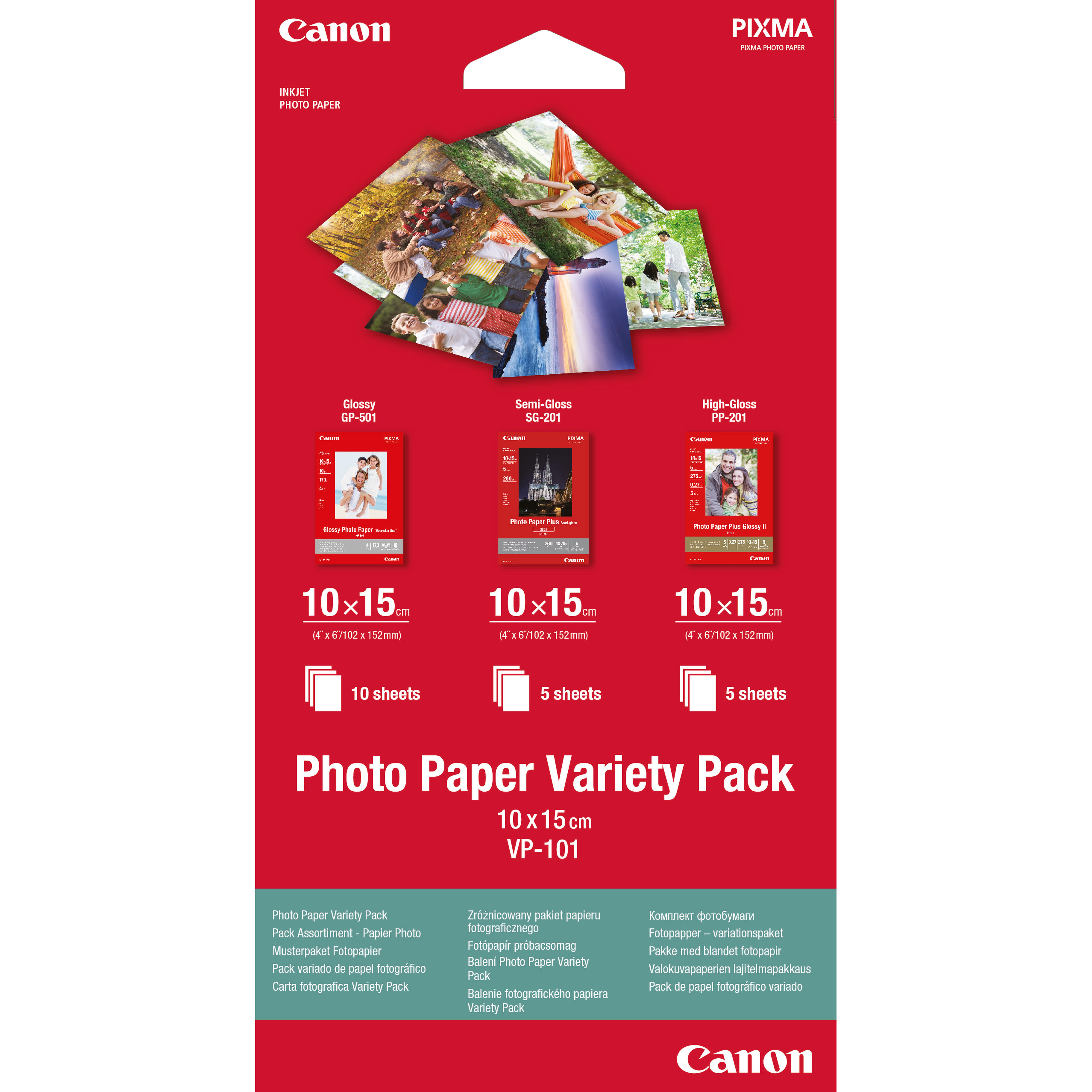 Canon Variety Pack VP-101 Foto papir sæt 100 x 150 mm 15ark 0775B078