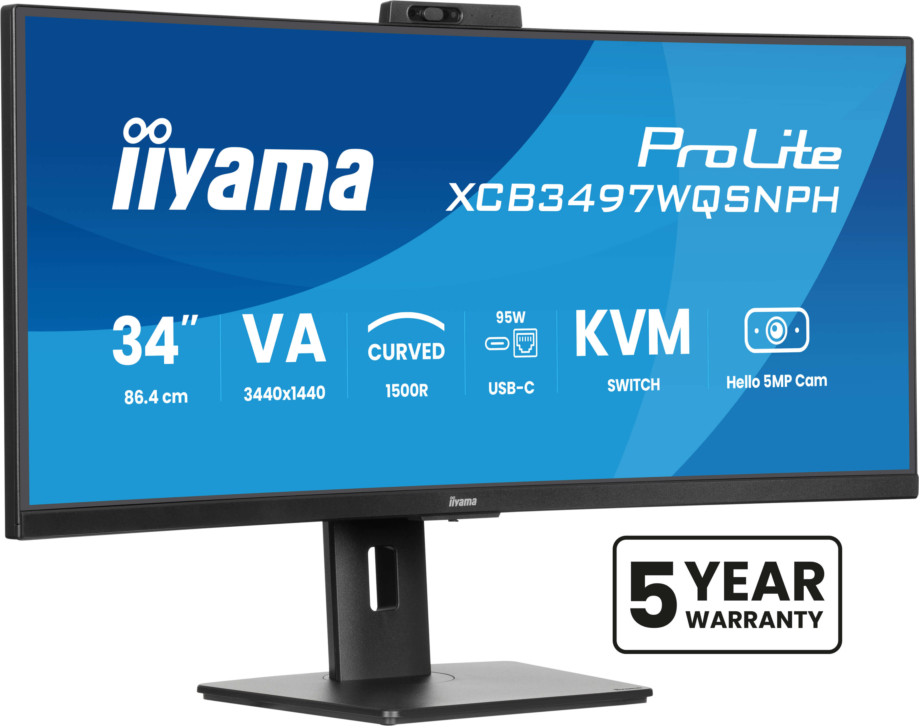 TFT 34.0/86.4cm Iiyama ProLite XCB3497WQSNPH 21:9 curved