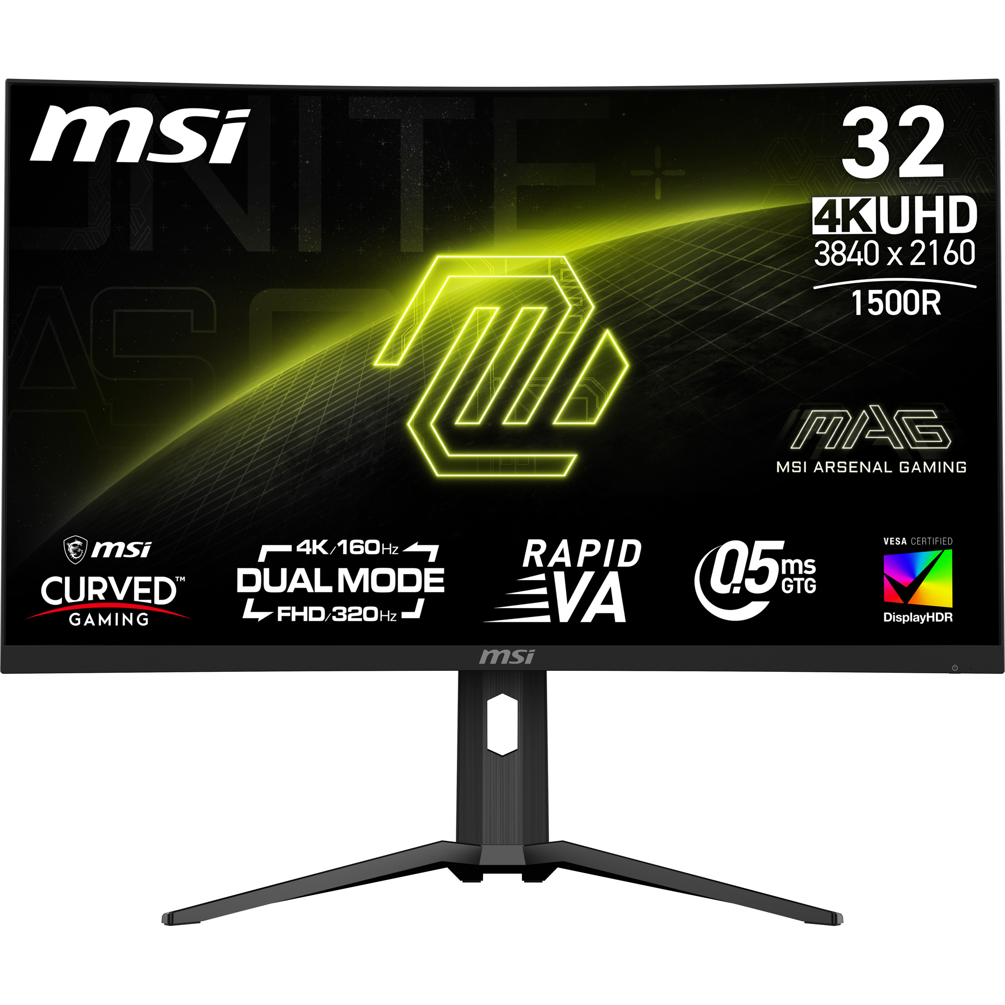 31.5"(80cm)TFT MSI MAG 321CUPDFDE Curved UHD 160Hz Black