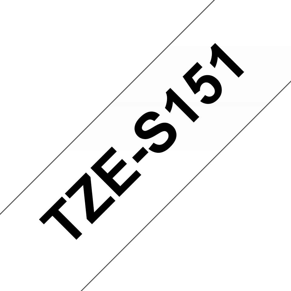 BROTHER TZES151 strong hold black on clear 24mm 8m