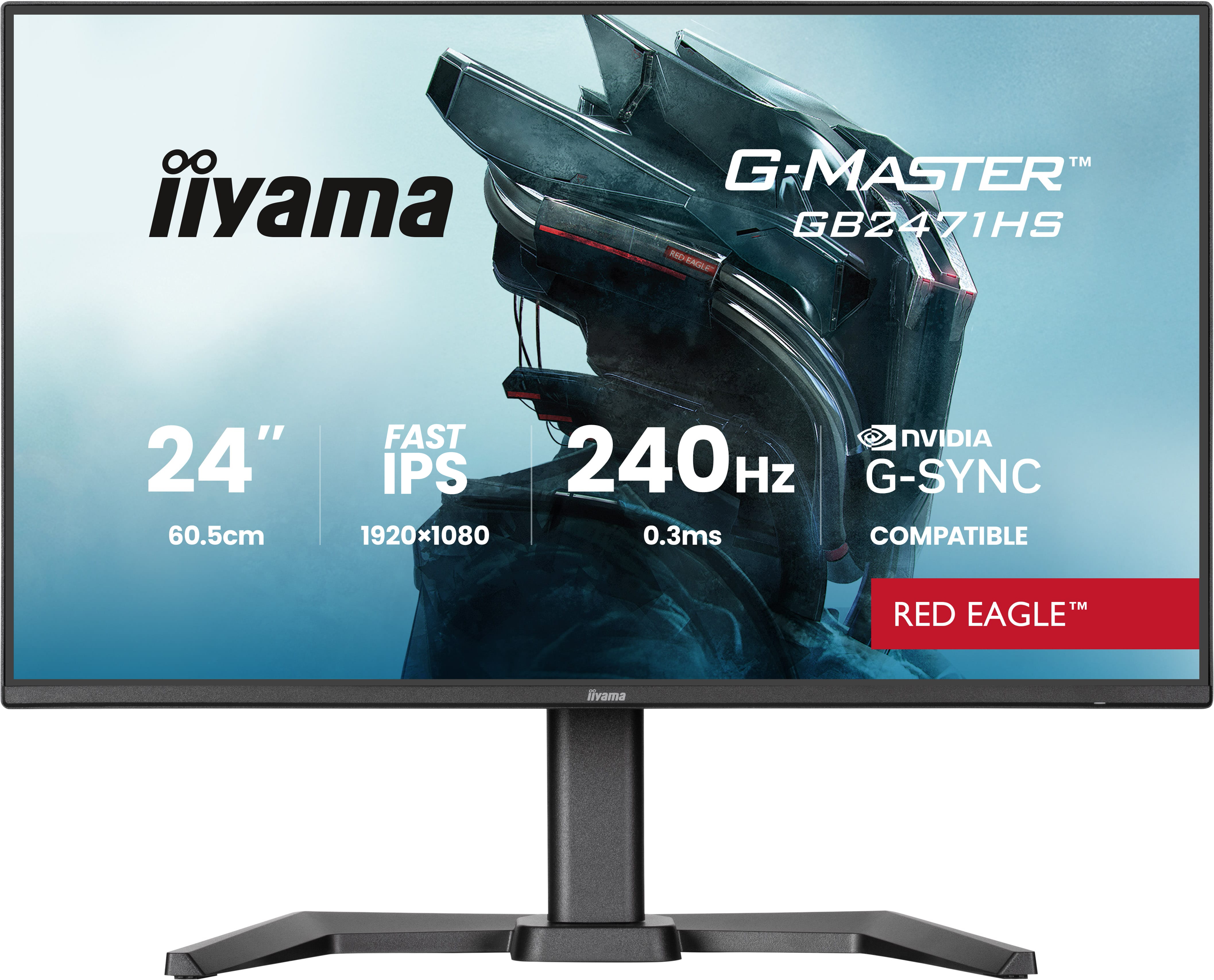 iiyama G-MASTER Red Eagle GB2471HS-B1 24 Fast IPS 1920 x 1080 (Full HD) HDMI DisplayPort 240Hz