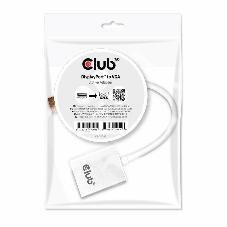 Club 3D CAC-2003 DisplayPort til VGA aktiv adapter