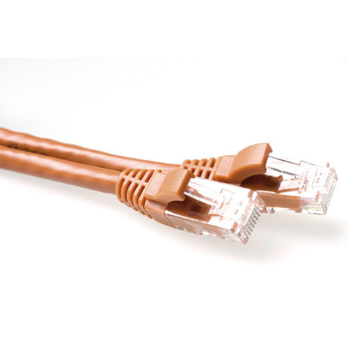Brown 0.5 meter U/UTP CAT6A patch cable snagless with RJ45 connectors