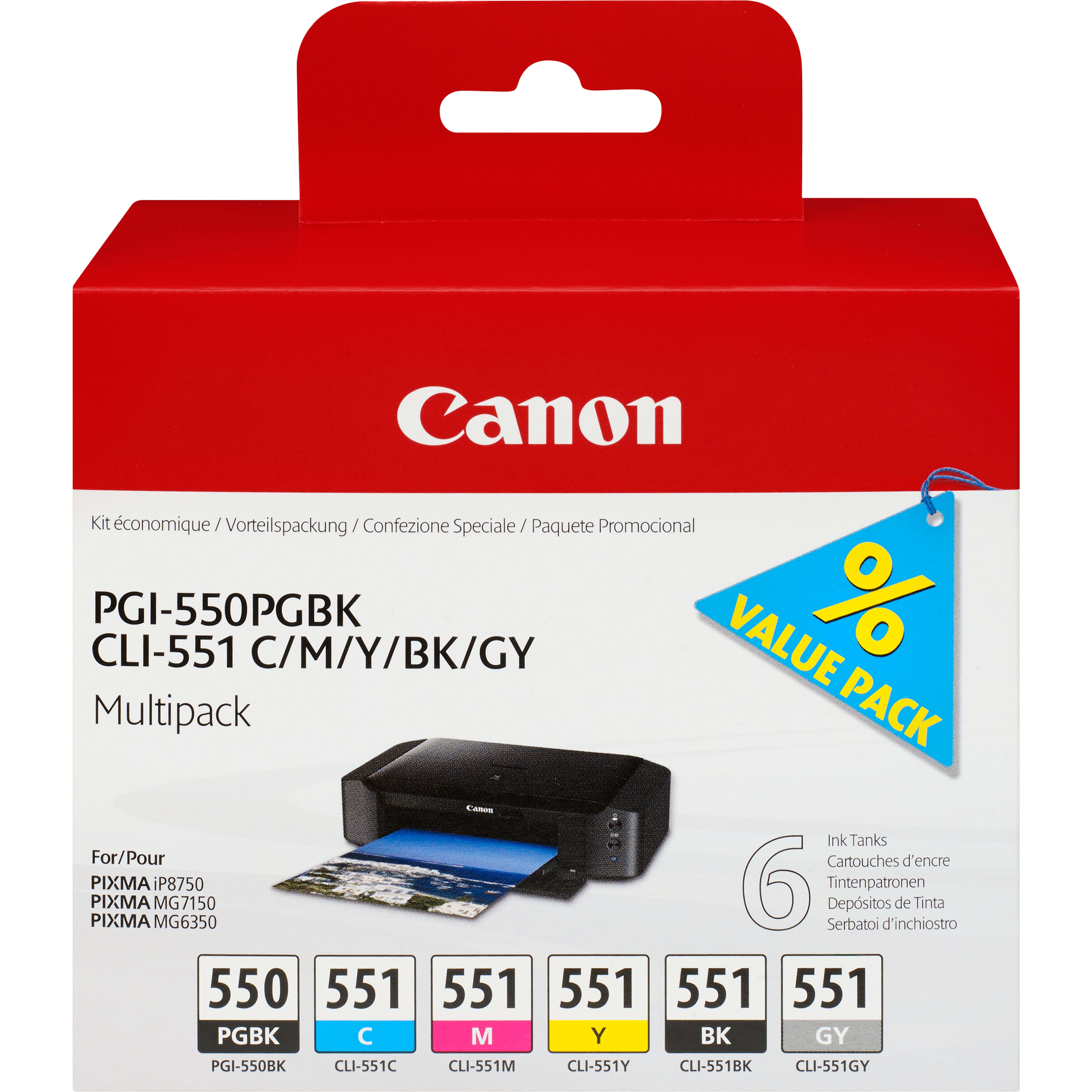 Canon PGI-550/CLI-551PGBK/C/M/Y/B/G