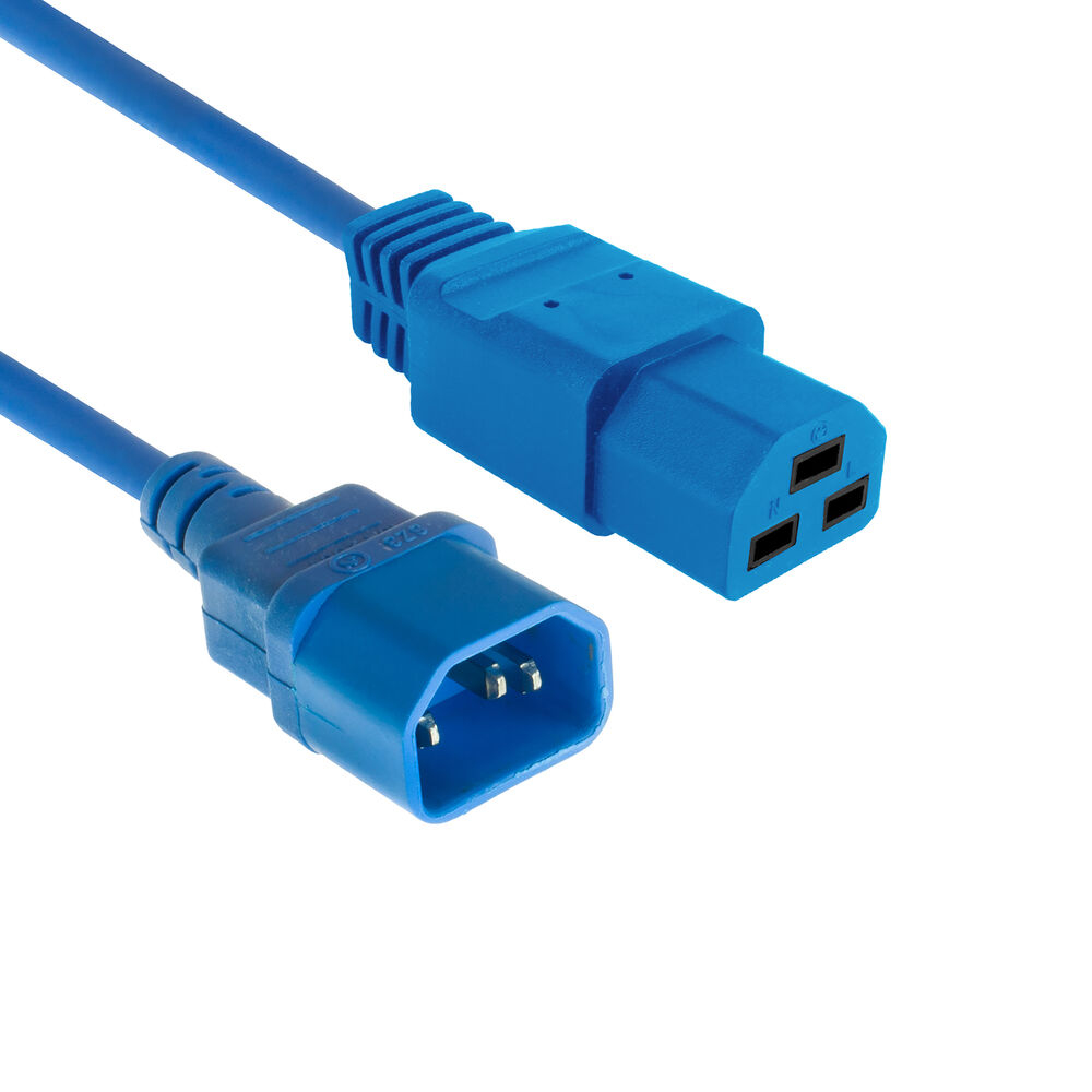 Powercord C14 - C21 IEC60320 blue 1 m
