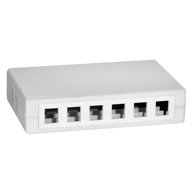 Keystone Surface Mount Box 12 Port, white