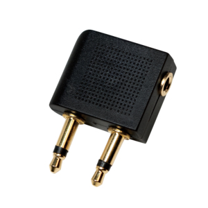 Logilink Audio adapter, 2x 3.5 mm 2-pin/M to 3.5 mm 3-pin/F, 90° angled, black