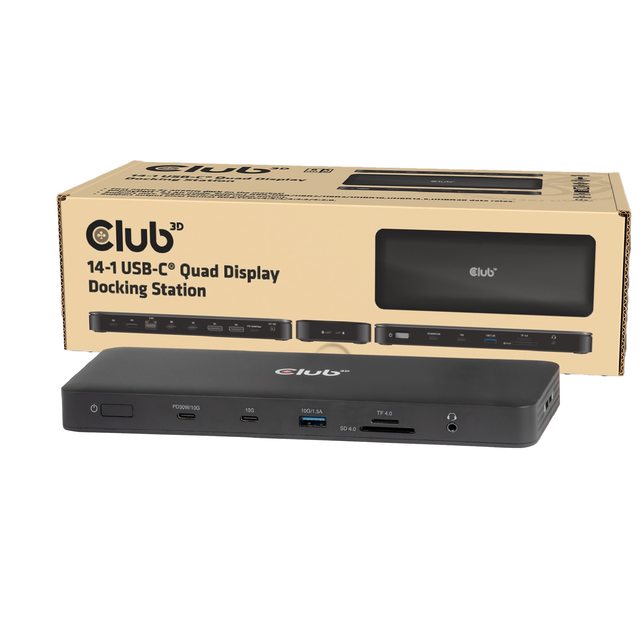 Club3D USB-C 14in1-Dock>2xDP2.1/2xHDMI