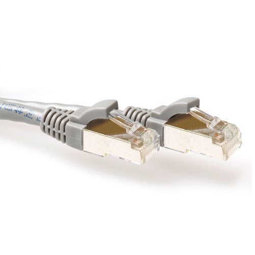 Grey 0.25 meter LSZH SFTP CAT6A patch cable snagless with RJ45 connectors