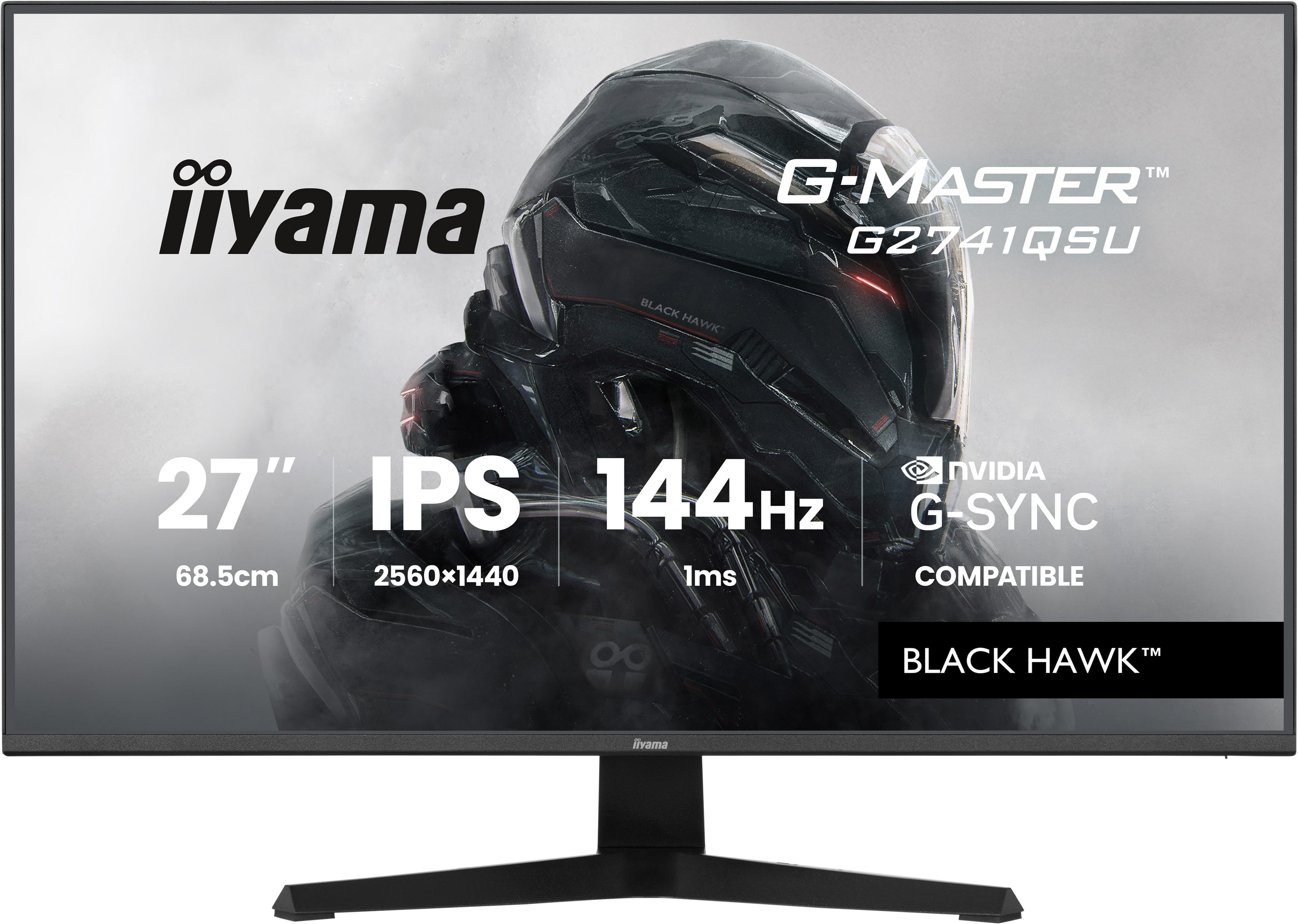 iiyama G-MASTER Black Hawk G2741QSU-B1 27 IPS 2560 x 1440 (2K) HDMI DisplayPort 144Hz