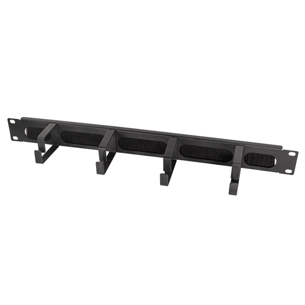 Kabelführungspanel 19" 1HE mit 4 Stahlbügel Black LogiLink