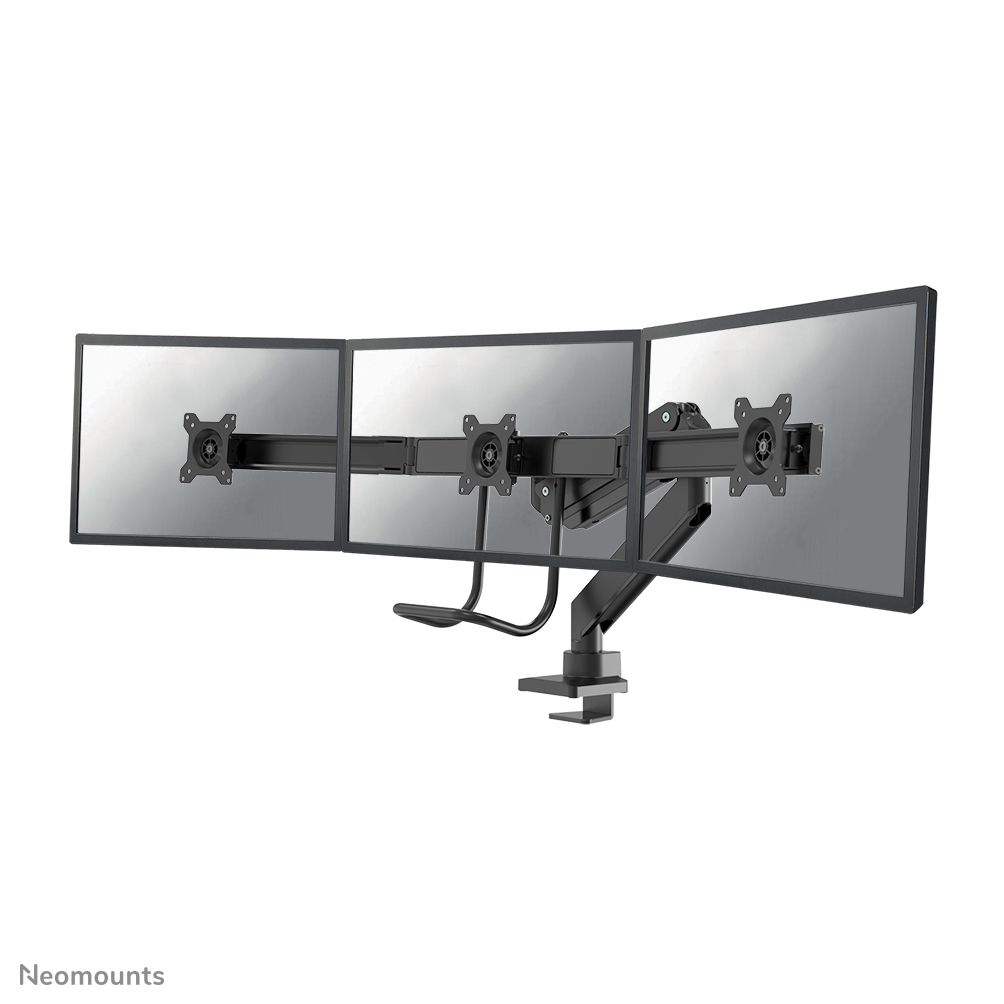 Neomounts NM-D775DX3BLACK, Full Motion  Monitor Arm (Clamp & Grommet)  Tripple Crossbar - Handle. For Three 17-27" Screens (1-6kg/screen), Height