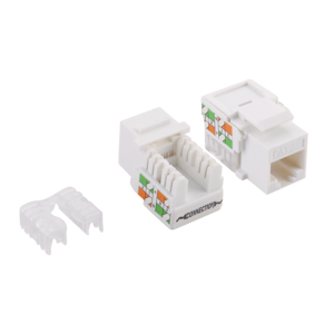 Keystone RJ45 Buchse Cat.5e UTP EconLine 90° Punch down. white LogiLink