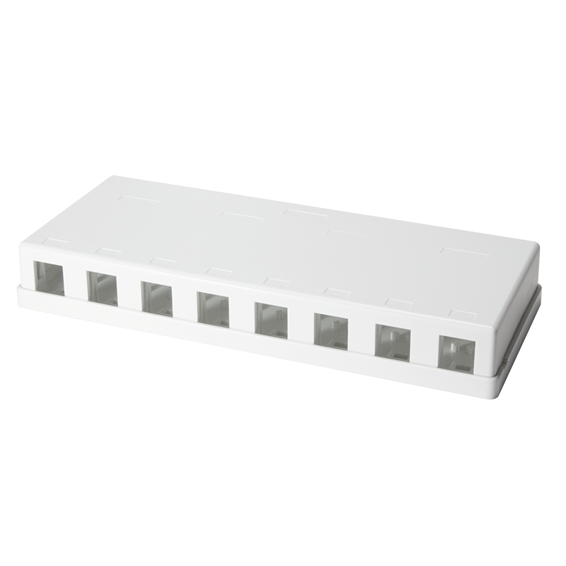 Keystone Surface Mount Box 8 Port, white