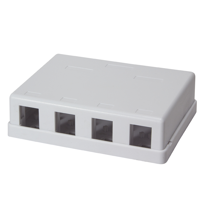 Keystone Surface Mount Box 4 Port, white