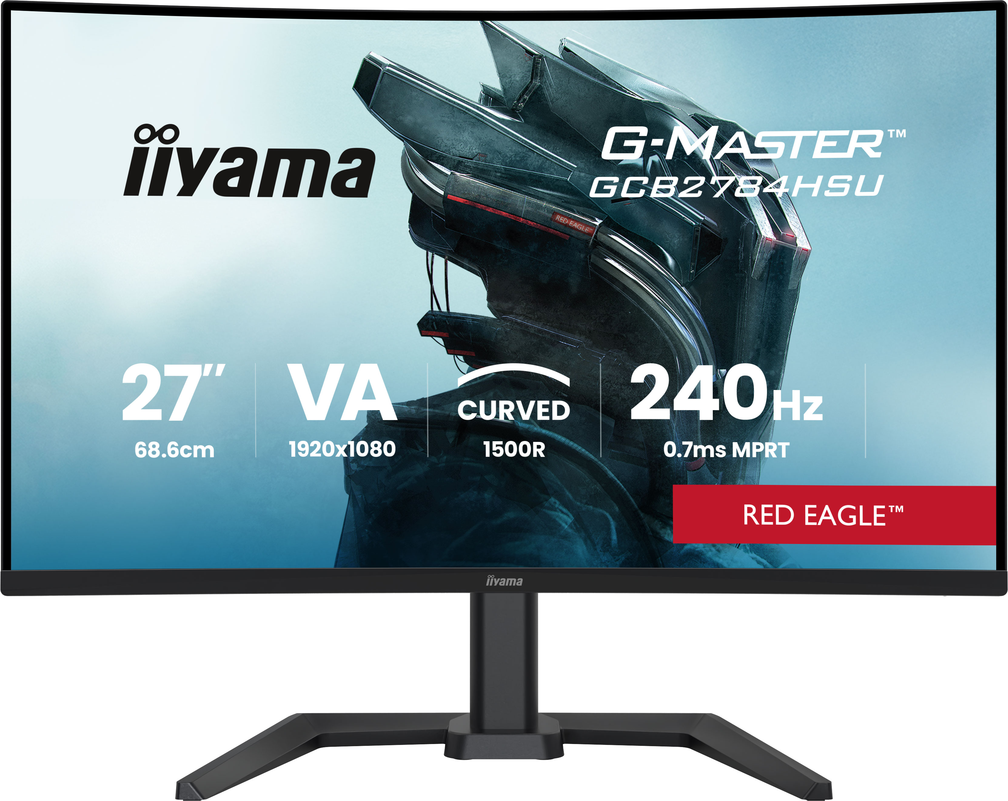 68,6cm/27" (1920x1080) iiyama G-Master GCB2784HSU-B1 16:9 FHD VA 0,7ms 240Hz HDMI DisplayPort USB VESA Speaker HDR Black