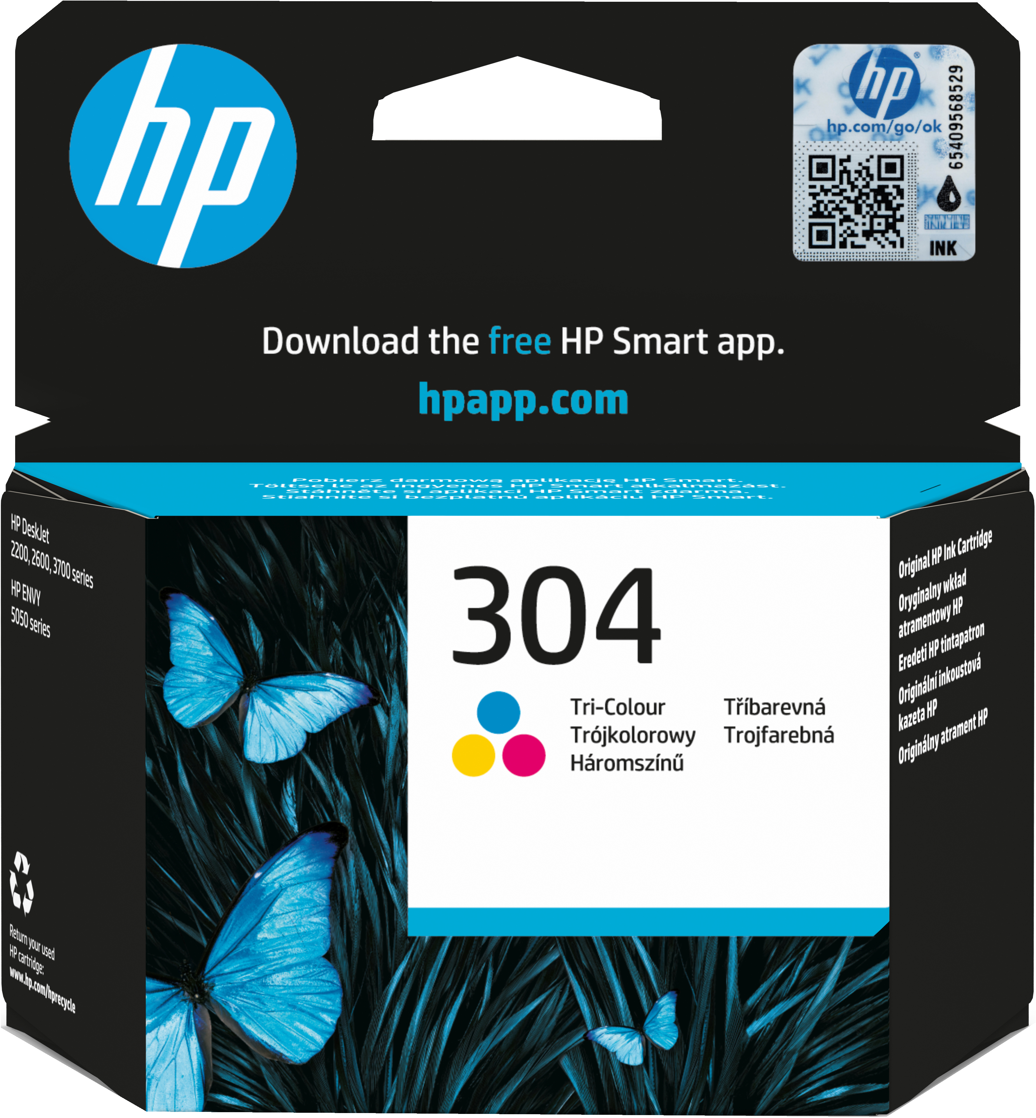 HP 304 - farve (cyan, magenta, gul) -
