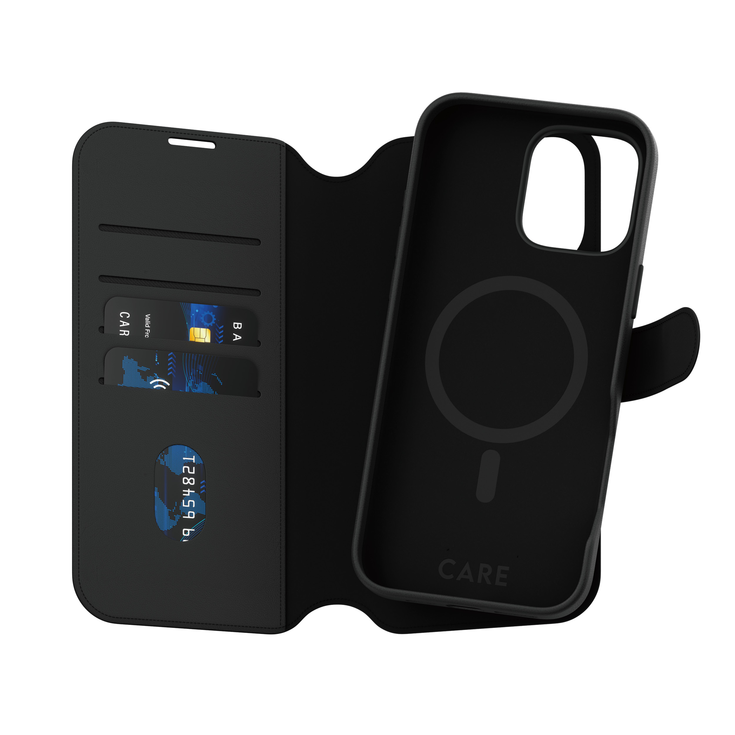 PanzerGlass CARE by Feature Case Tango Two-in-One Wallet w. MagSafe iPhone 16 Pro Max Beskyttelsescover Sort