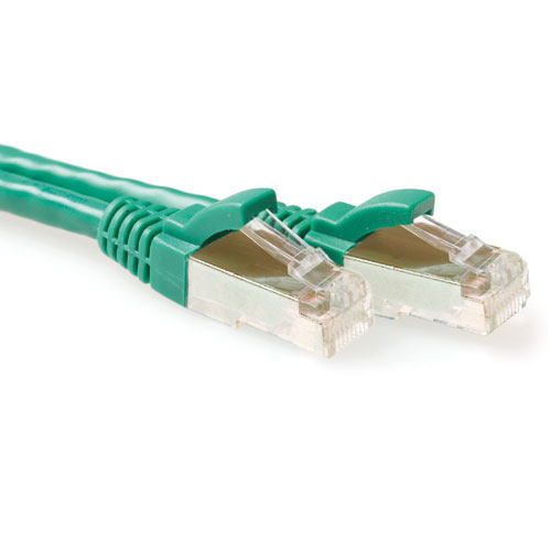 Green 0.5 meter LSZH SFTP CAT6A patch cable snagless with RJ45 connectors