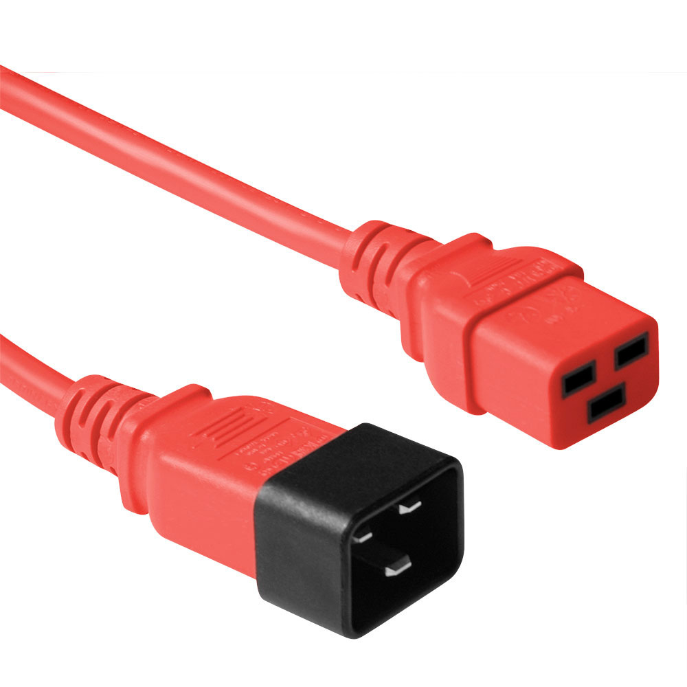 Powercord C19 - C20 red 0.6 m