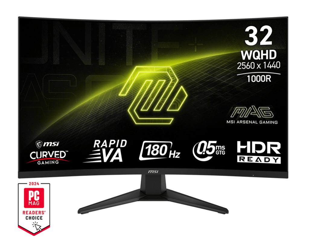 MSI MAG 325CQF 31.5 Rapid VA 2560 x 1440 (2K) HDMI DisplayPort 180 Hz