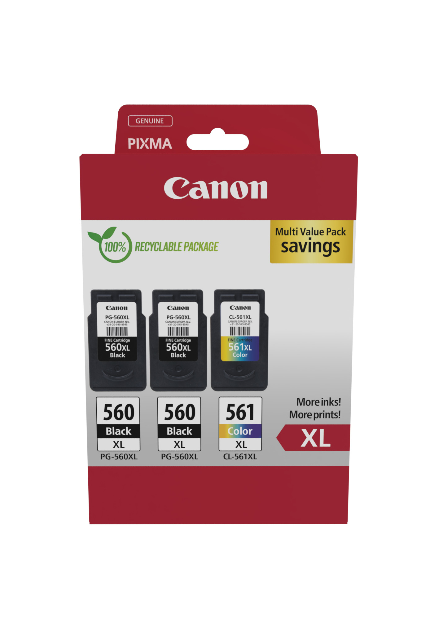 Canon Tinte PG-560XL/CL-561XL 3712C009 3er Multipack (2xBK/Color)