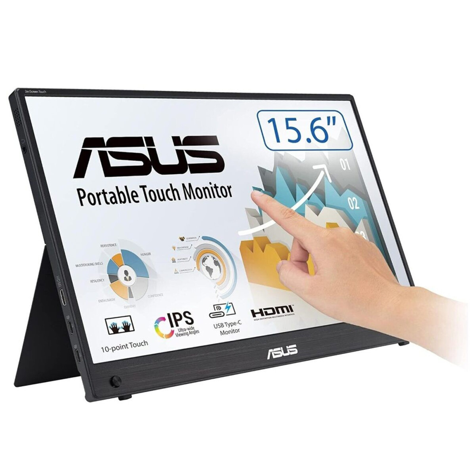 LCD ASUS ZenScreen MB16AHT Portable ZenScreen Touch Monitor 1920x1080p IPS