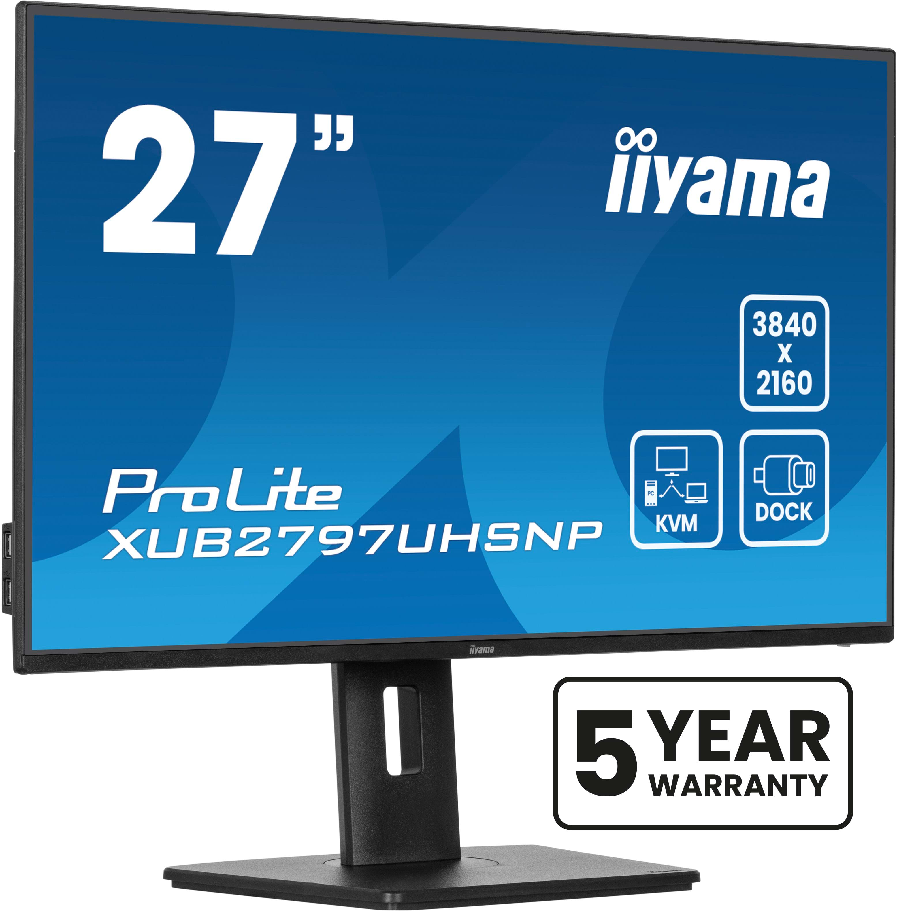 iiyama ProLite XUB2797UHSNP-B1 27 3840 x 2160 (4K) HDMI DisplayPort USB-C 60Hz Dockingskærm