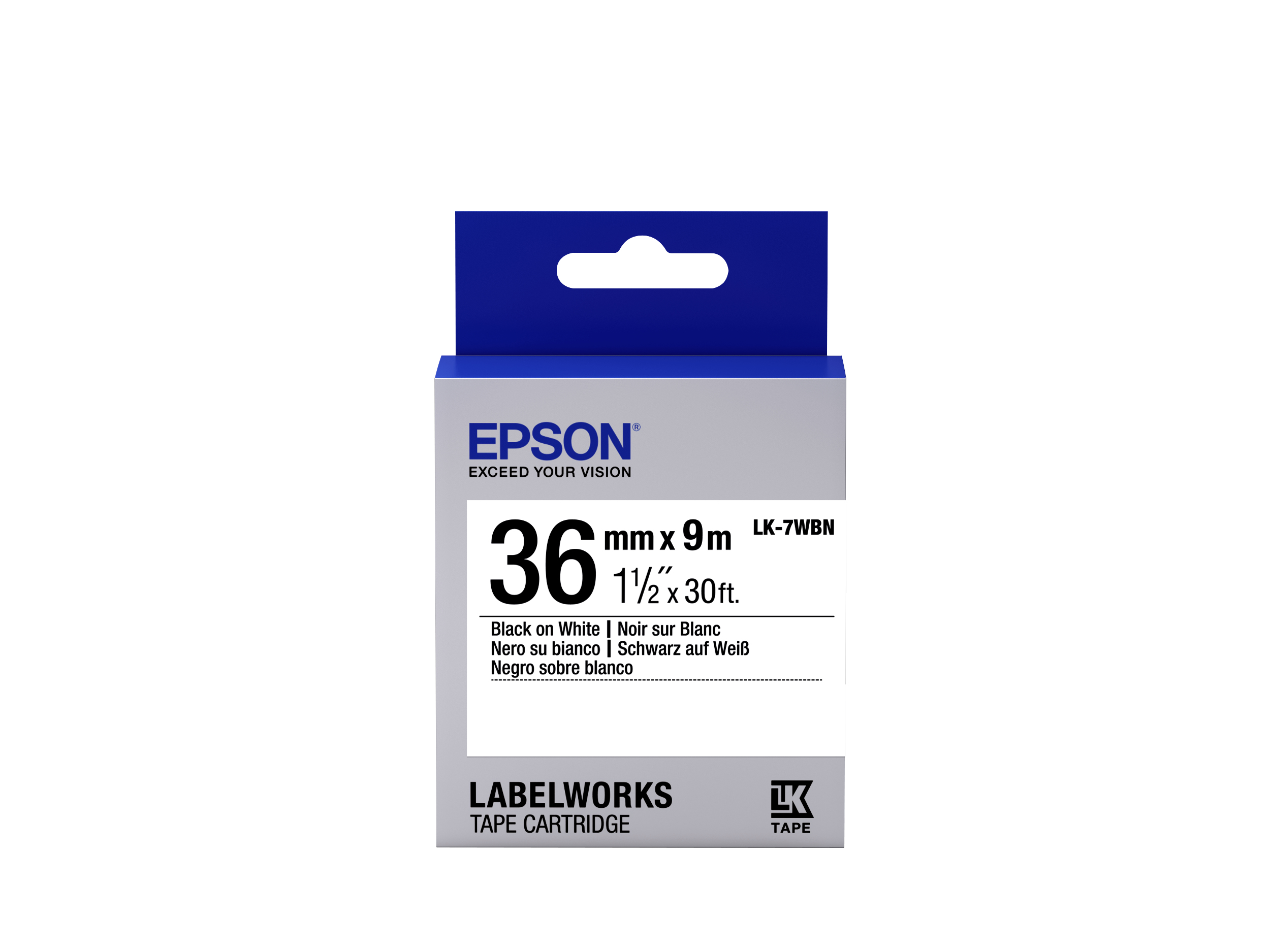 Epson LabelWorks LK-7WBN - Schwarz auf Weiß - Rolle (3,6 cm x 9 m)