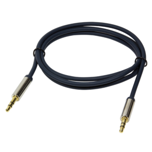 Audio cable, 3.5 mm 3-pin/M to 3.5 mm 3-pin/M, metal, blue, 3 m