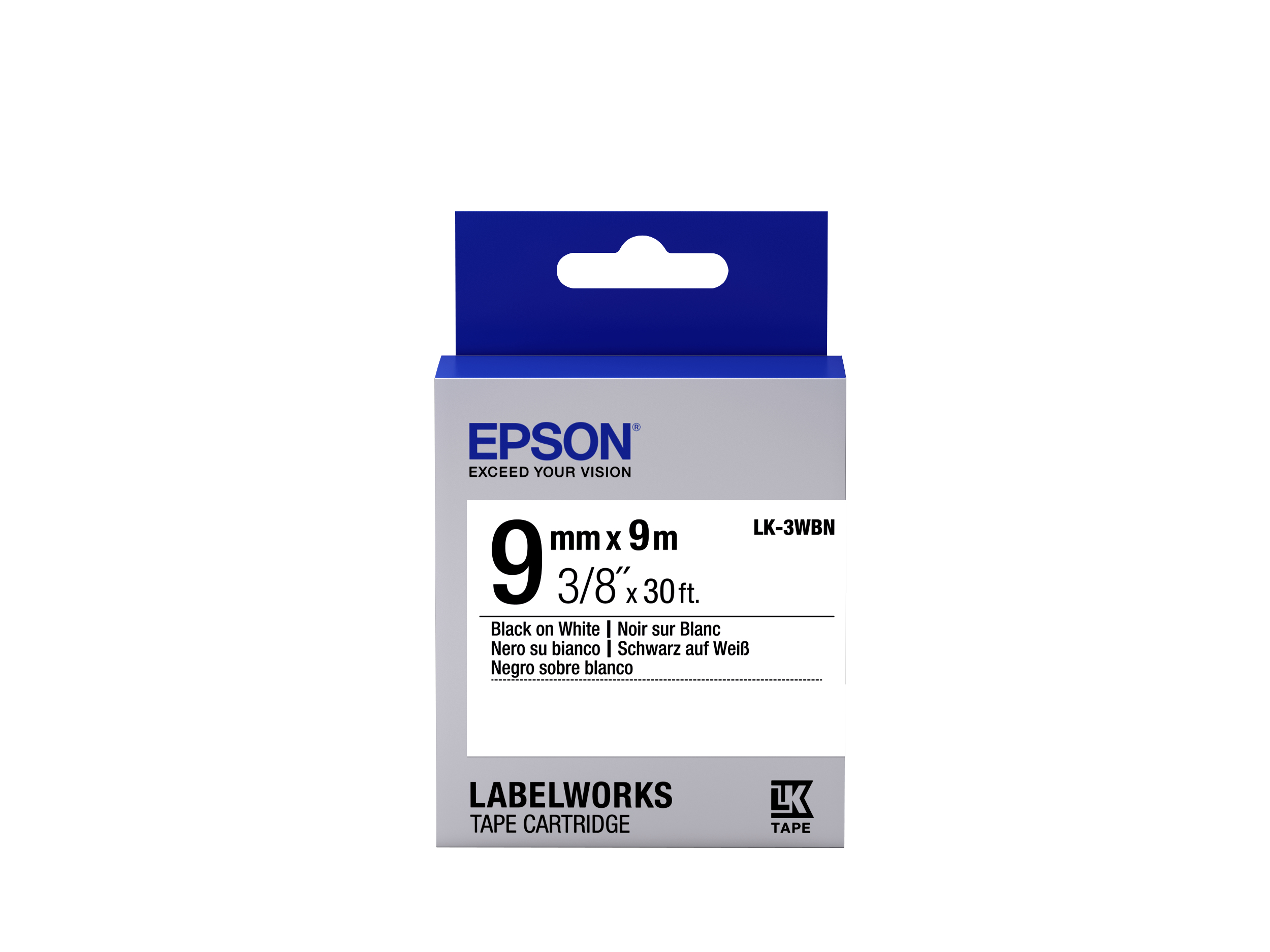 Epson LabelWorks LK-3WBN - mærkattape