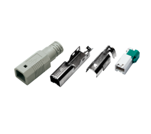 Logilink USB 2.0 connector for self assembling, B/M, crimp type, grey