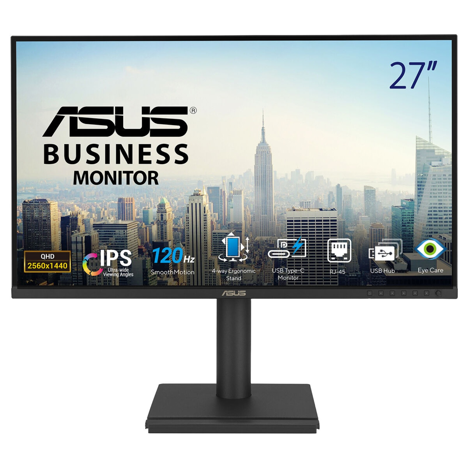 LCD ASUS 27"" BE27ACGN Business Monitor 2560x1440p IPS 120Hz USB-C Docking 96W PD RJ45 Ergonomic Stand