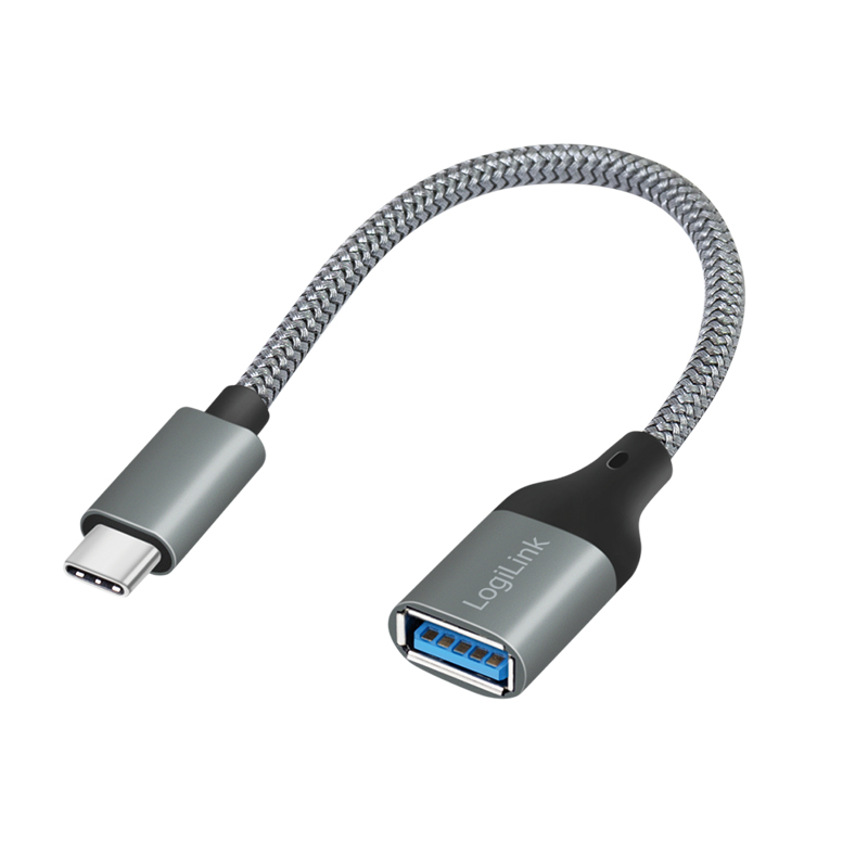 LogiLink USB-C > USB 3.2 (ST-BU) 0,15m Adapter Grau