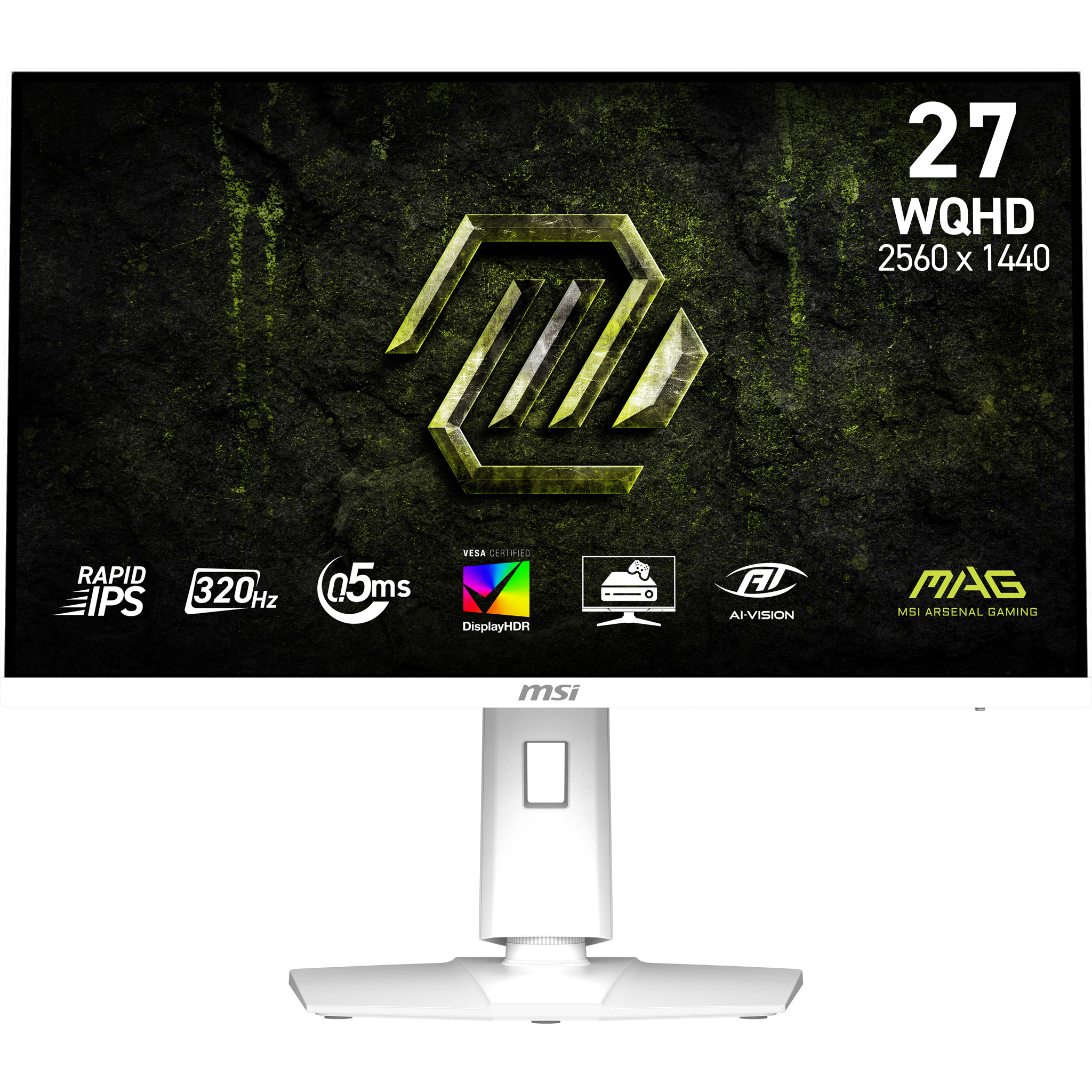 68,6 cm (27") 2560 x 1440 Pixel MSI 9S6-3CE49H-028 16:9 Wide Quad HD Rapid IPS 0,5 ms 320 Hz HDR DisplayPort HDMI Pivot Height VESA
