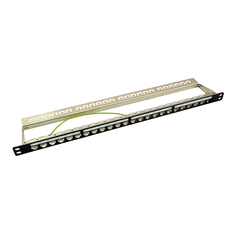 Patchpannel Keystone 24 Port 0.5 HE shielded. black LogiLink